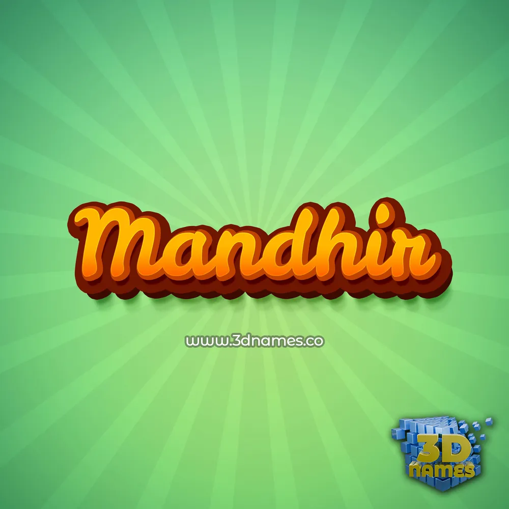 mandhir in Green Rays style - 3D name wallpaper
