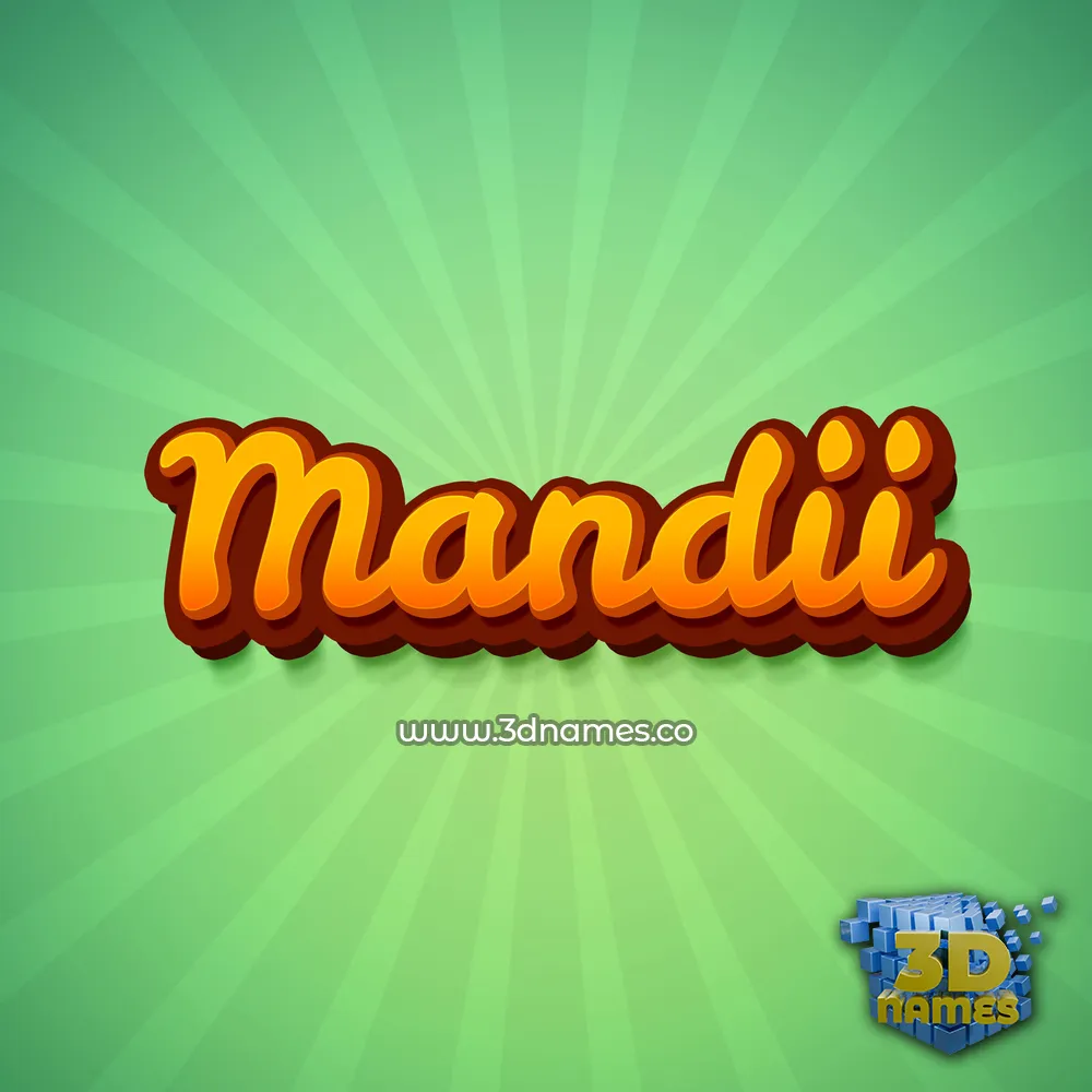 mandii in Green Rays style - 3D name wallpaper