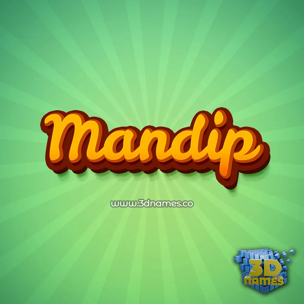 mandip in Green Rays style - 3D name wallpaper
