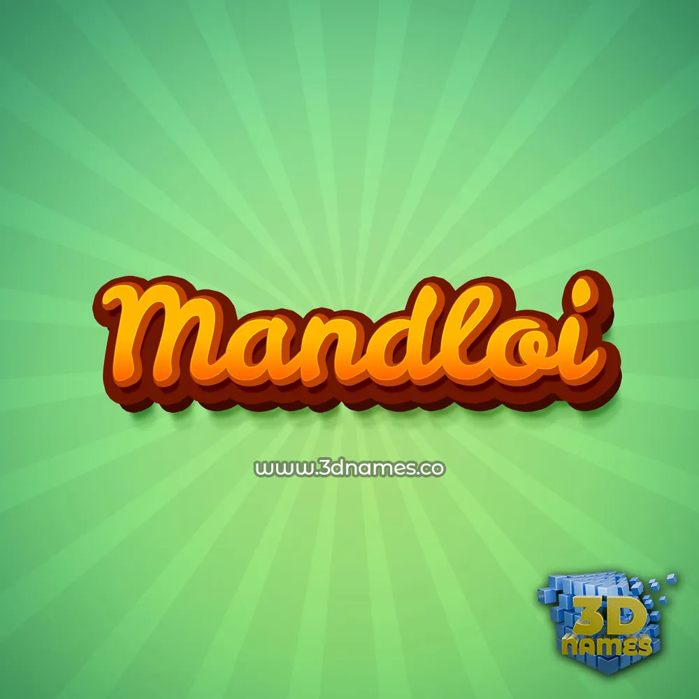 mandloi in Green Rays style - 3D name wallpaper