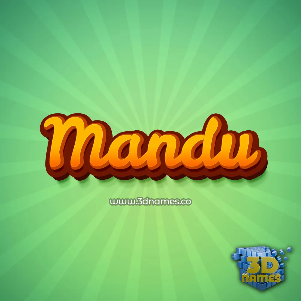 mandu in Green Rays style - 3D name wallpaper