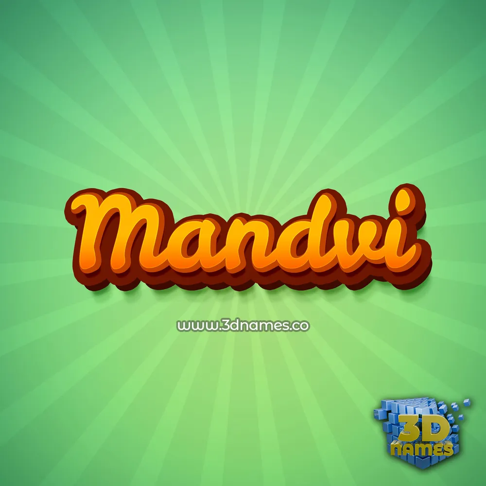 mandvi in Green Rays style - 3D name wallpaper