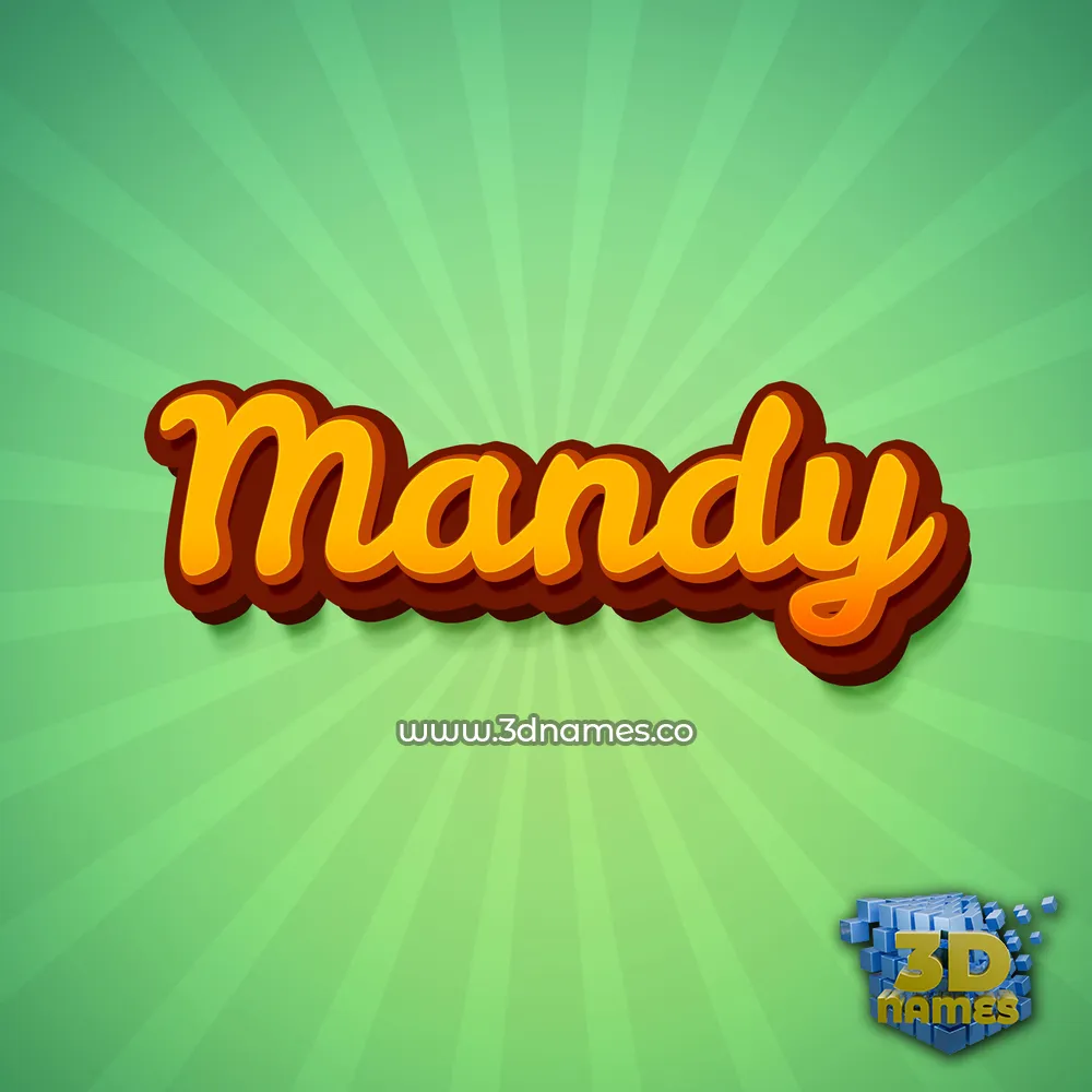 mandy in Green Rays style - 3D name wallpaper