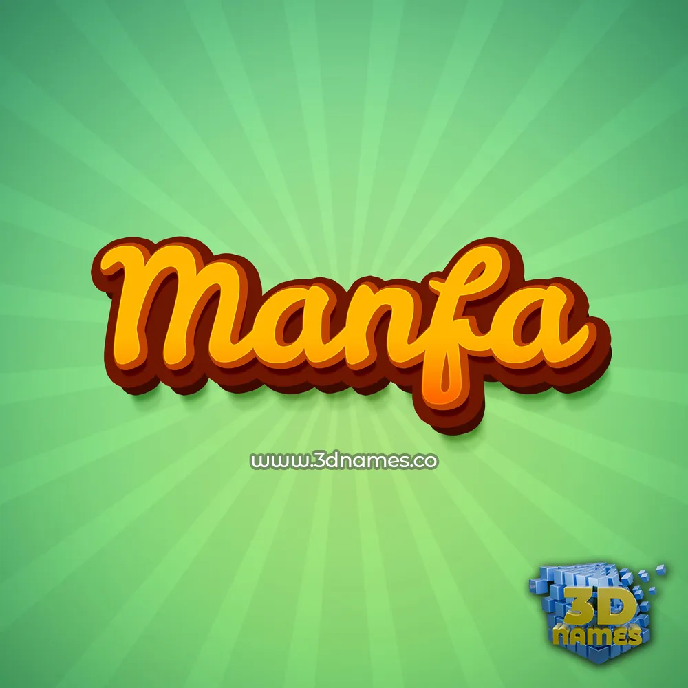 manfa in Green Rays style - 3D name wallpaper