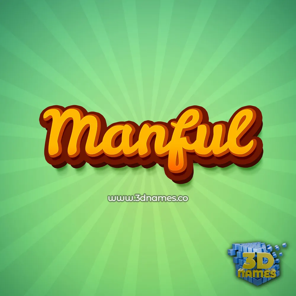 manful in Green Rays style - 3D name wallpaper