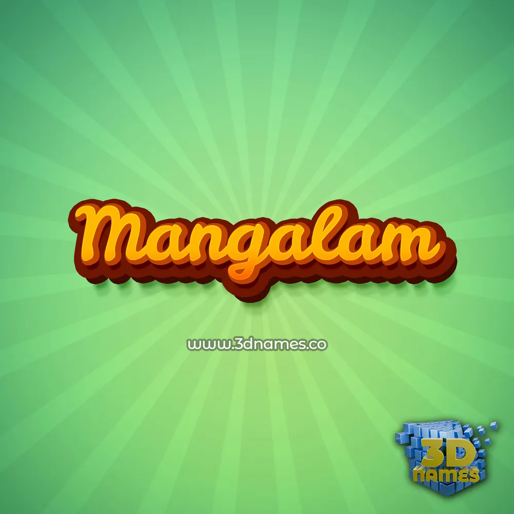mangalam in Green Rays style - 3D name wallpaper