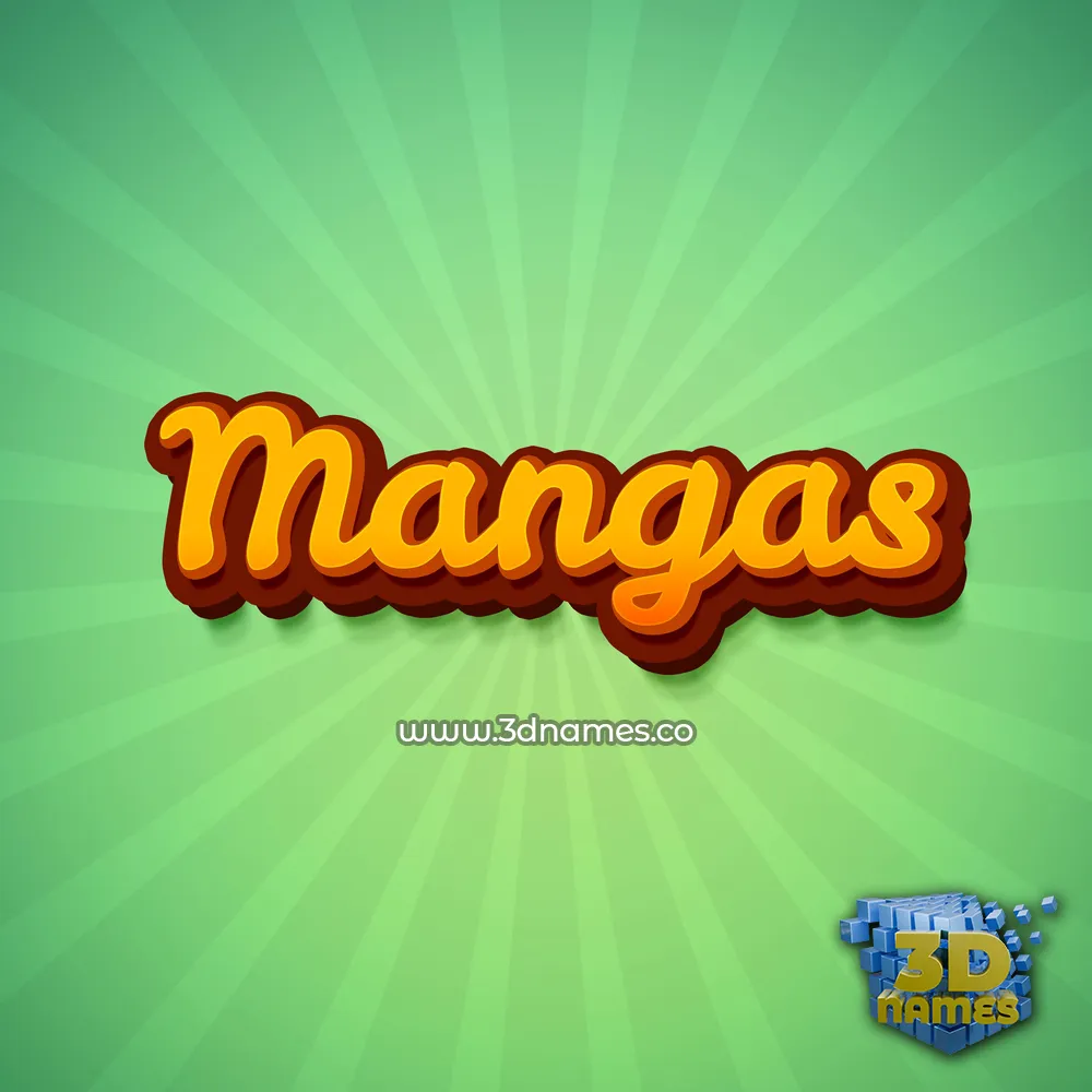 mangas in Green Rays style - 3D name wallpaper