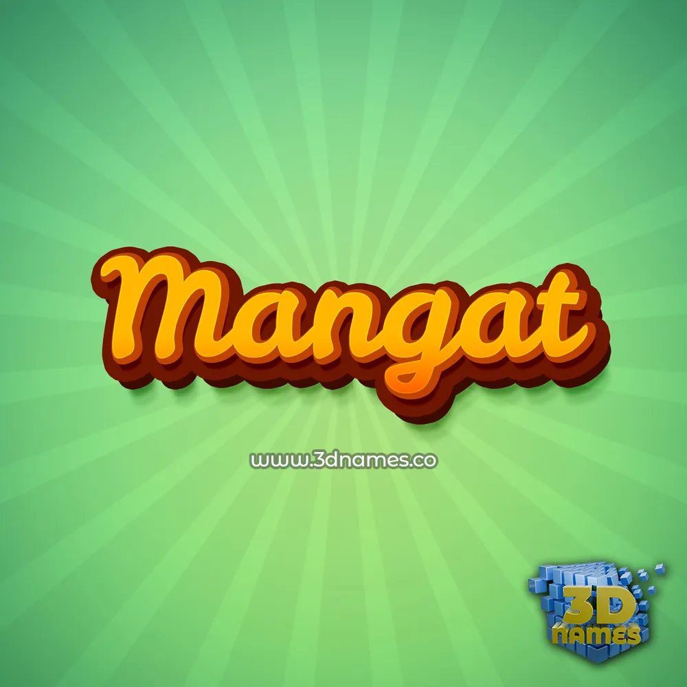 mangat in Green Rays style - 3D name wallpaper