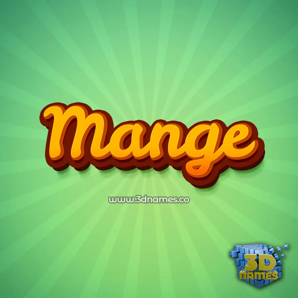 mange in Green Rays style - 3D name wallpaper