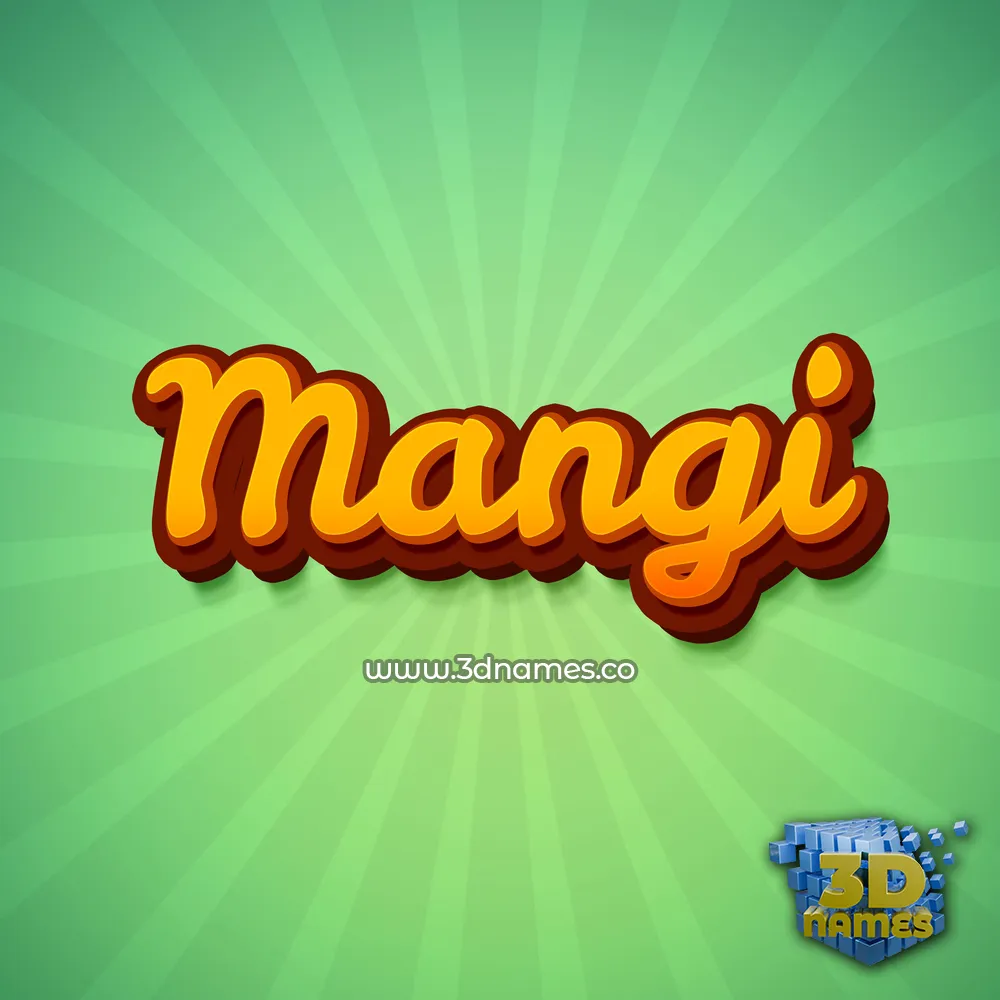 mangi in Green Rays style - 3D name wallpaper