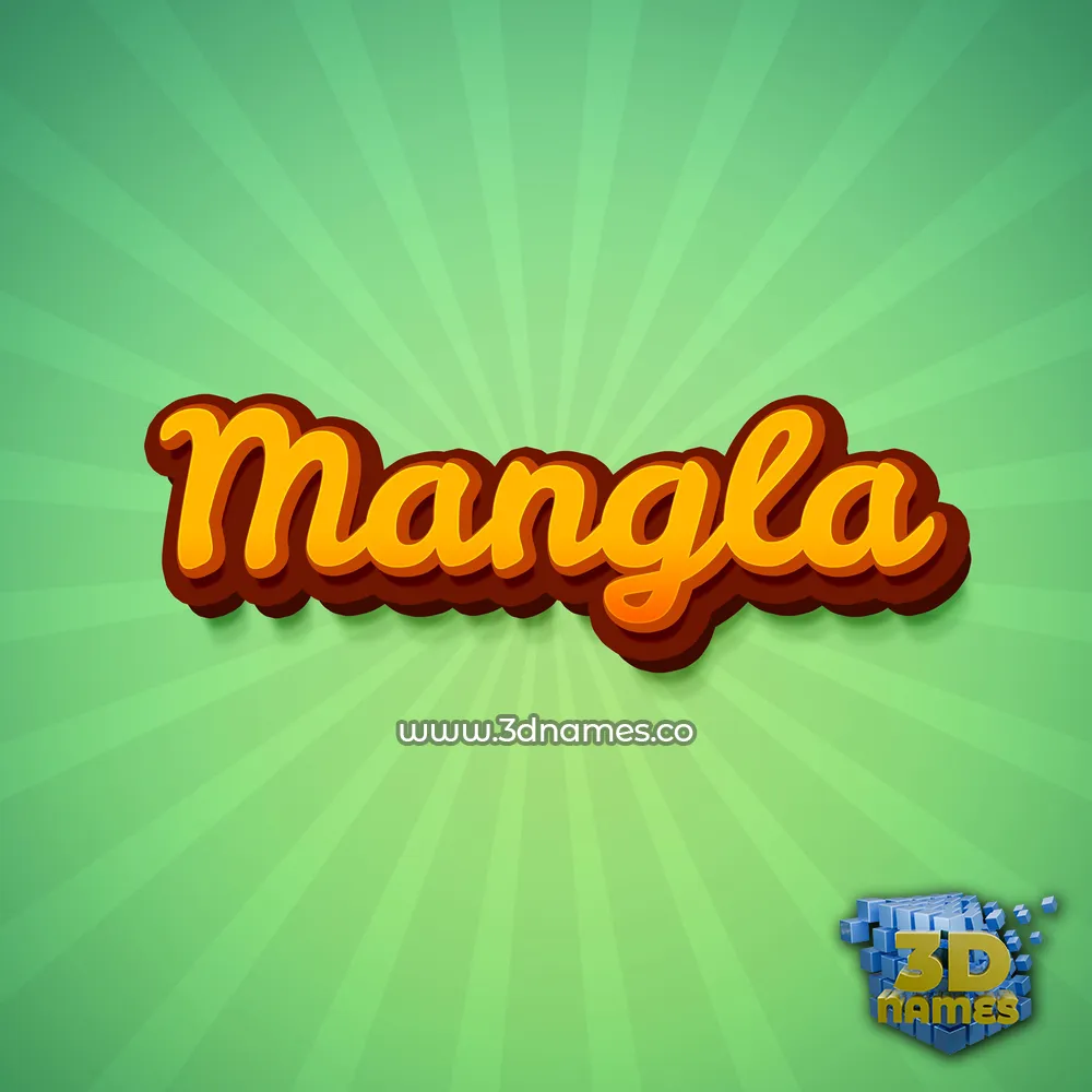 mangla in Green Rays style - 3D name wallpaper