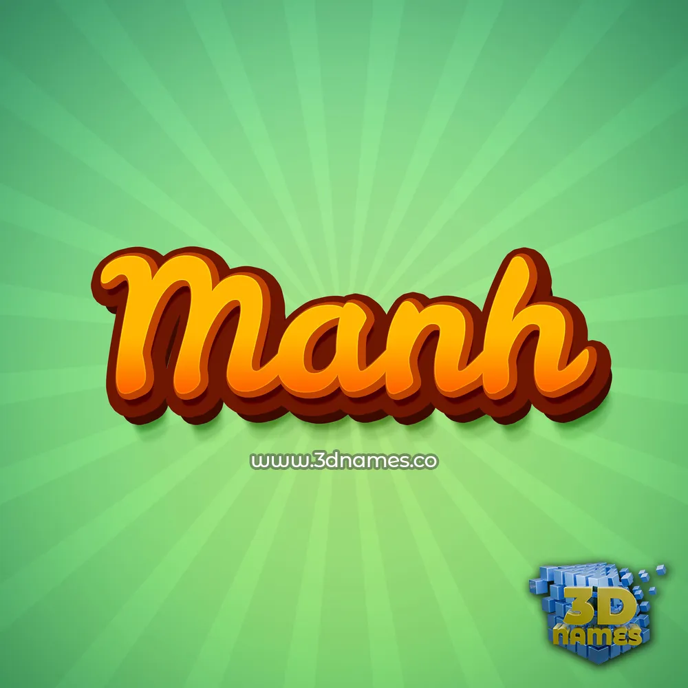 manh in Green Rays style - 3D name wallpaper