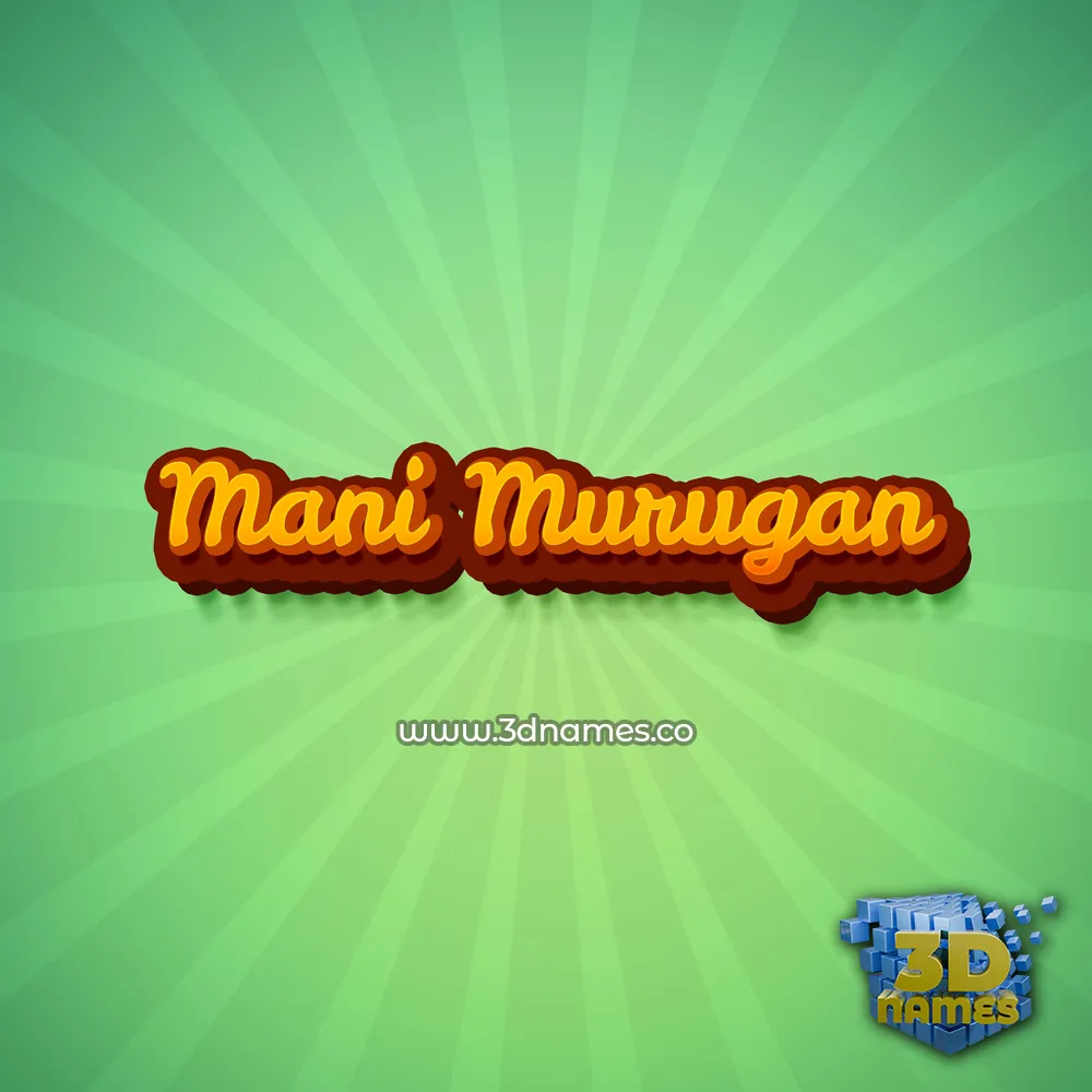mani murugan in Green Rays style - 3D name wallpaper