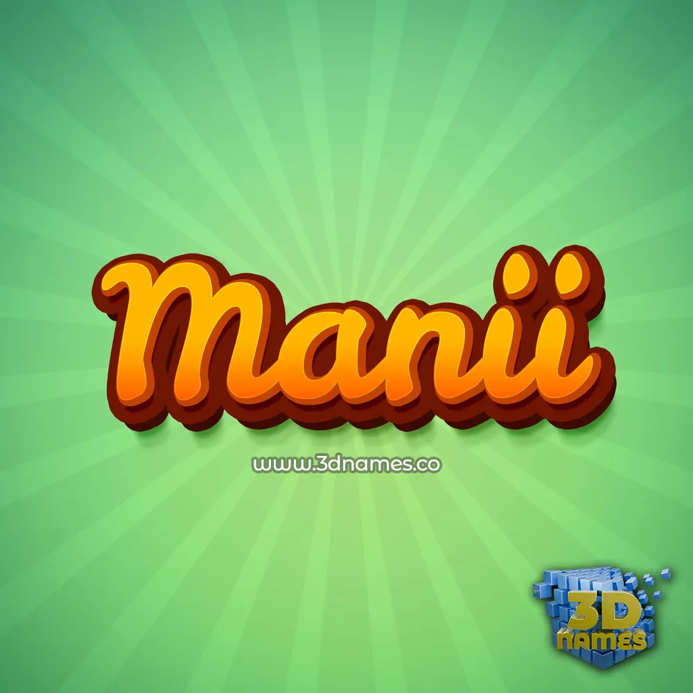 manii in Green Rays style - 3D name wallpaper