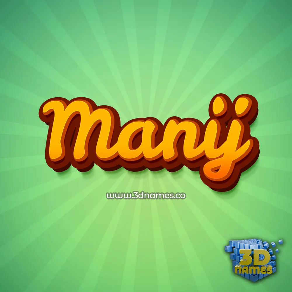 manij in Green Rays style - 3D name wallpaper