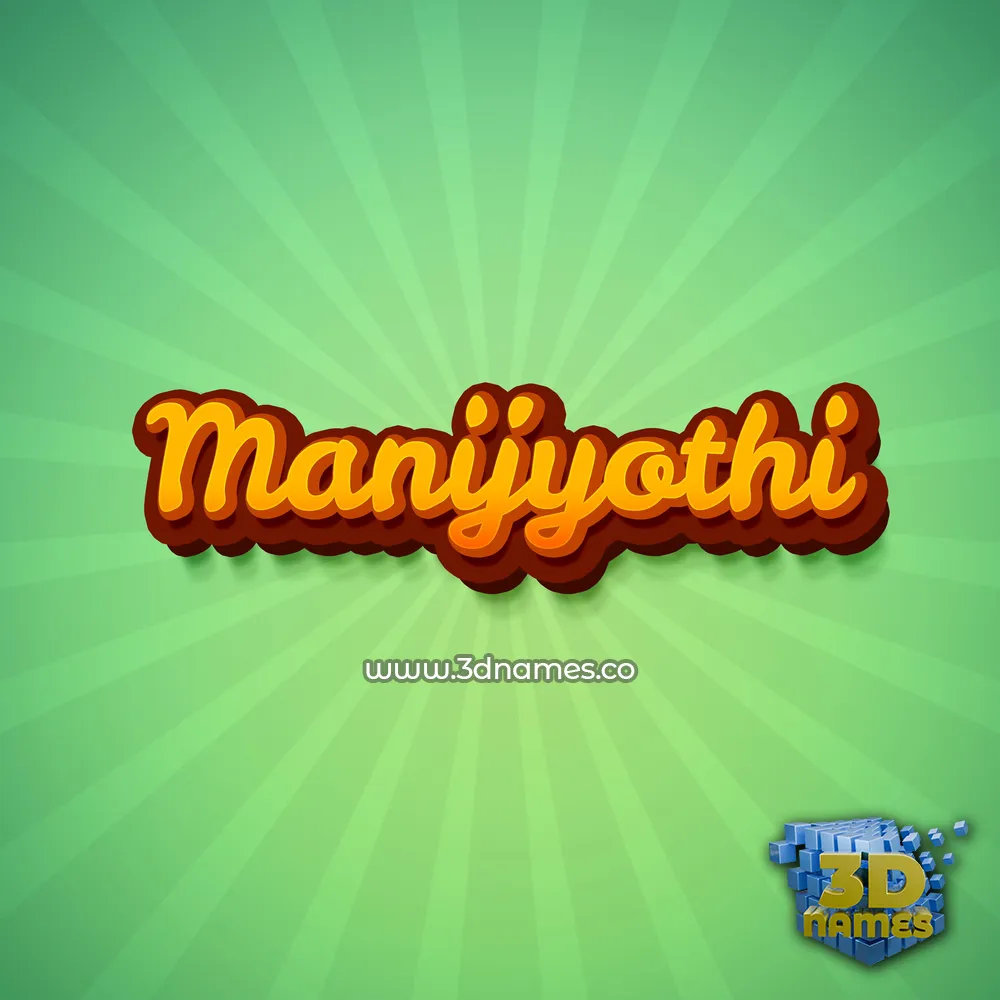 manijyothi in Green Rays style - 3D name wallpaper