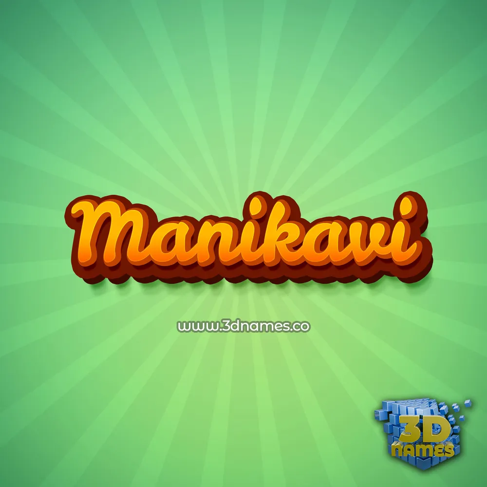 manikavi in Green Rays style - 3D name wallpaper
