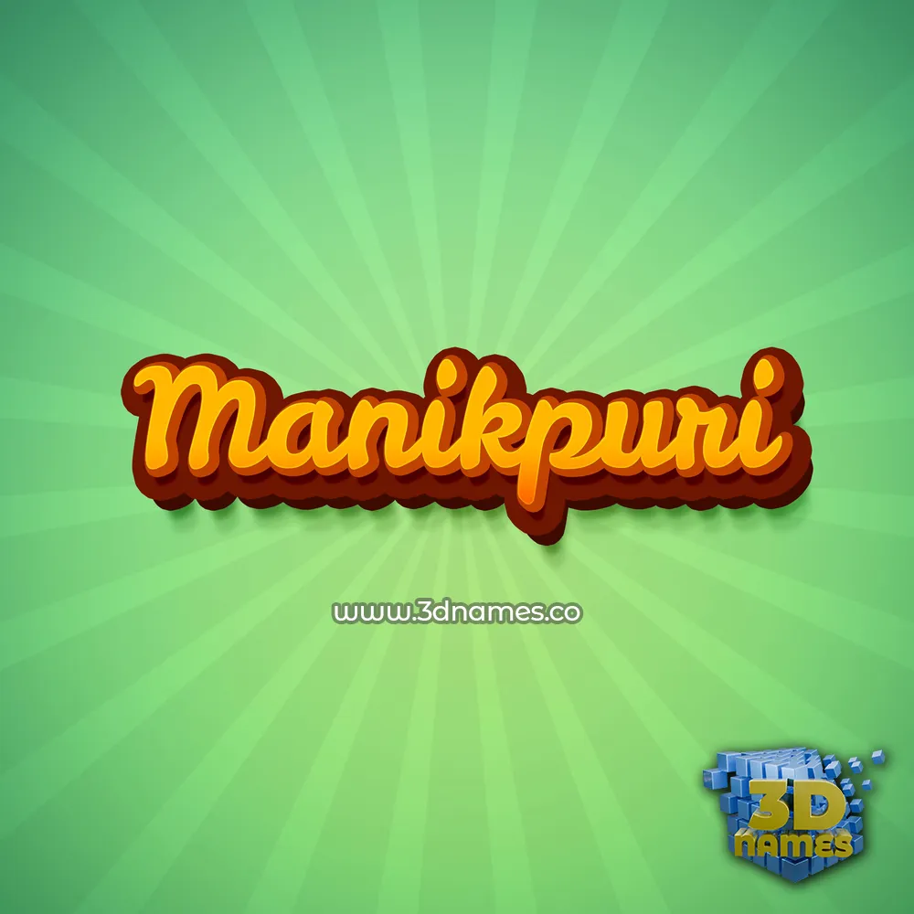 manikpuri in Green Rays style - 3D name wallpaper