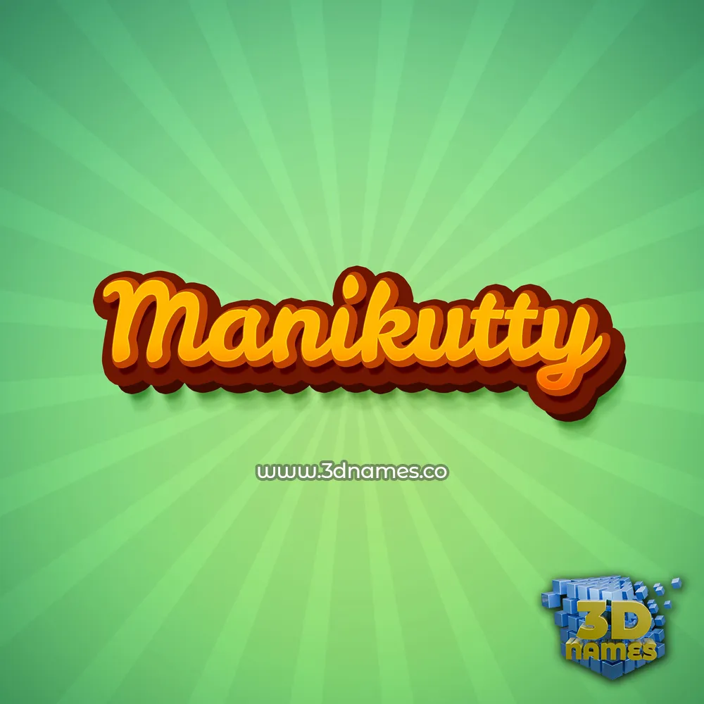 manikutty in Green Rays style - 3D name wallpaper