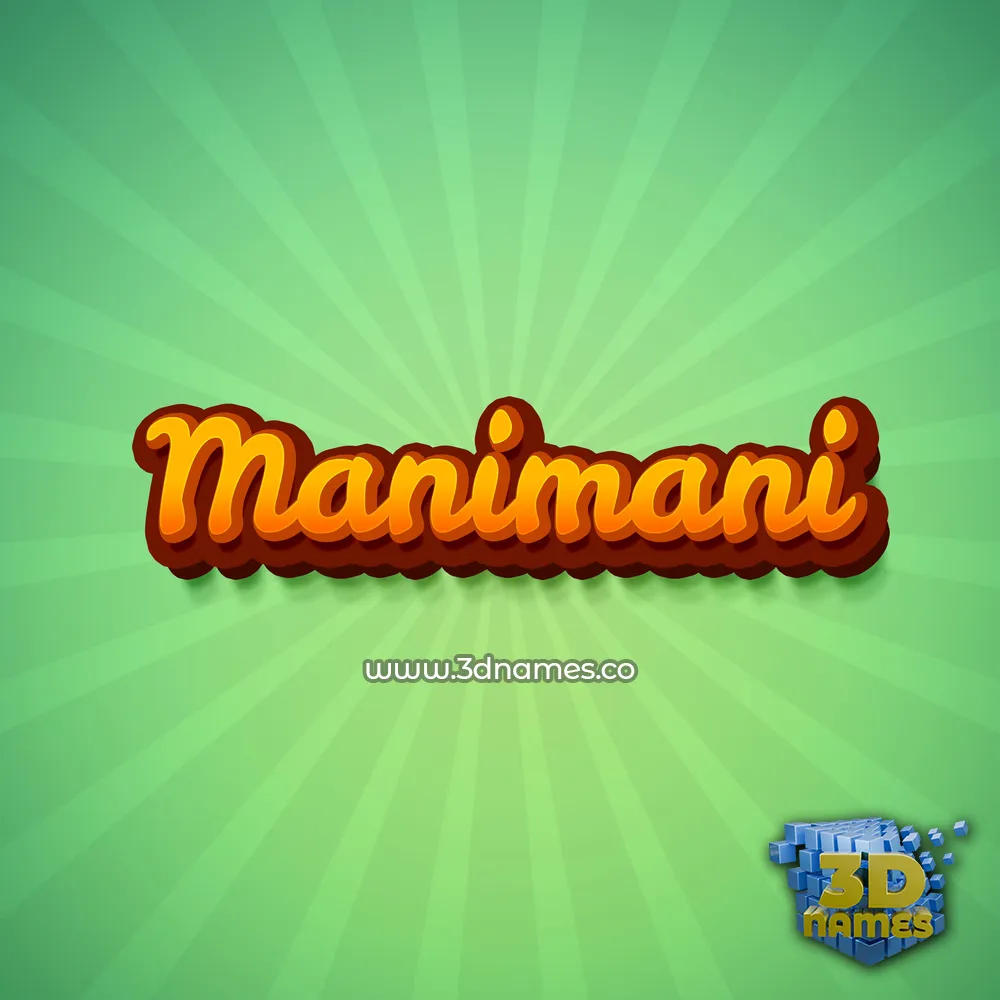 manimani in Green Rays style - 3D name wallpaper