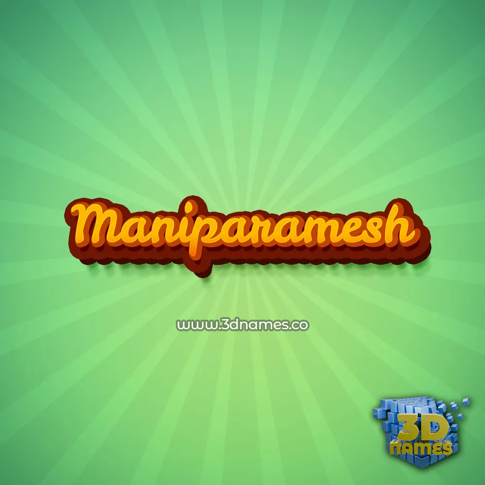 maniparamesh in Green Rays style - 3D name wallpaper