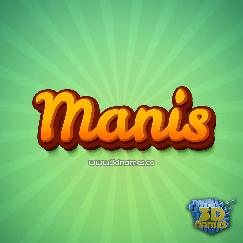 manis in Green Rays style - 3D name wallpaper