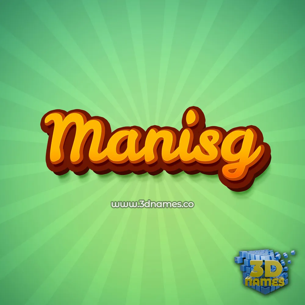 manisg in Green Rays style - 3D name wallpaper