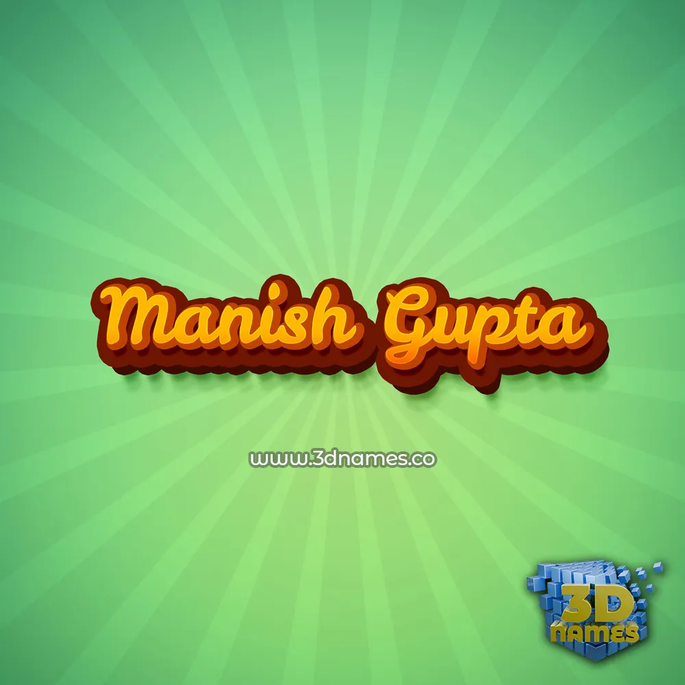 manish gupta in Green Rays style - 3D name wallpaper