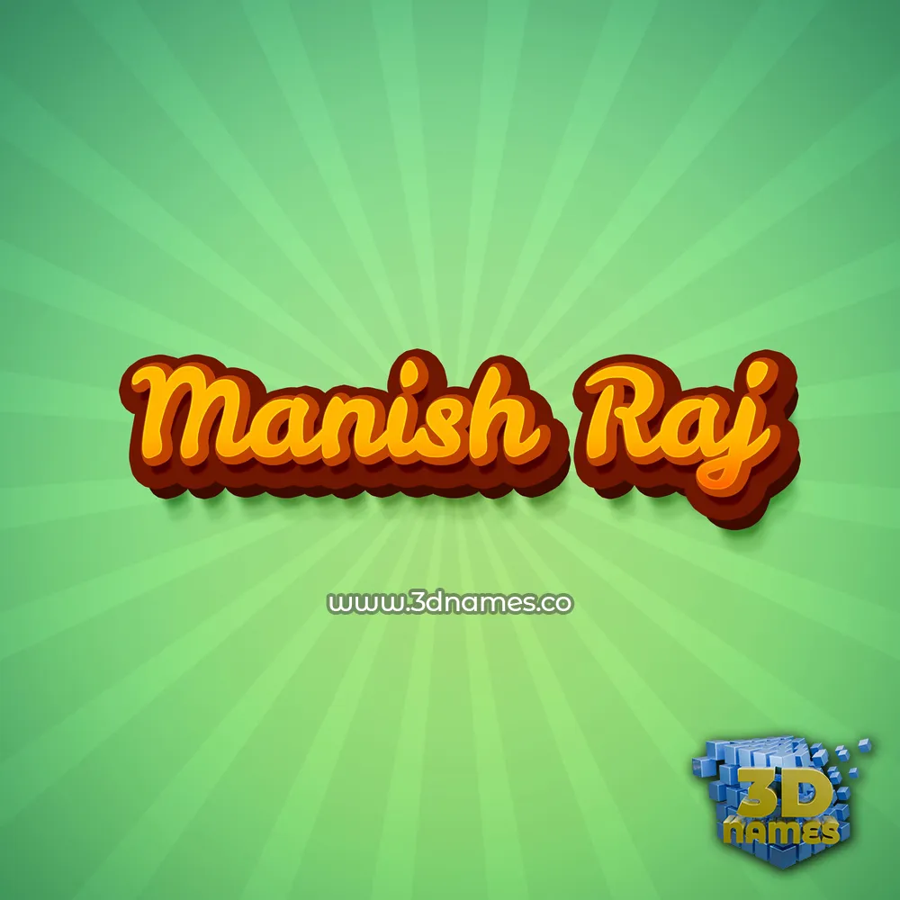 manish raj in Green Rays style - 3D name wallpaper