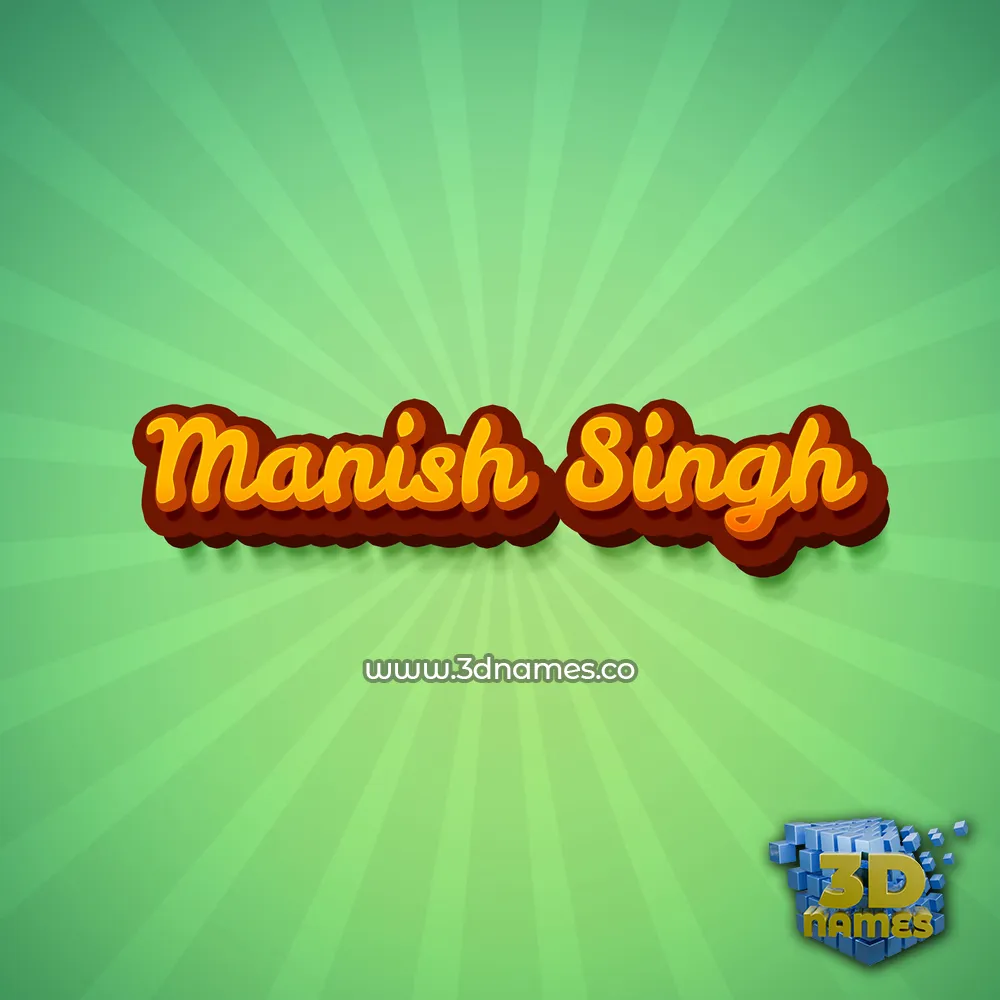 manish singh in Green Rays style - 3D name wallpaper