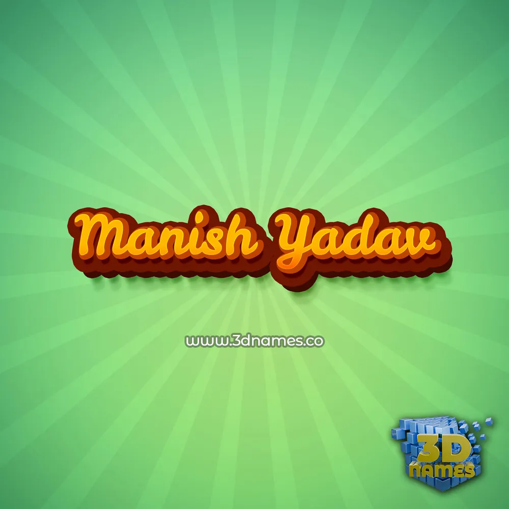 manish yadav in Green Rays style - 3D name wallpaper