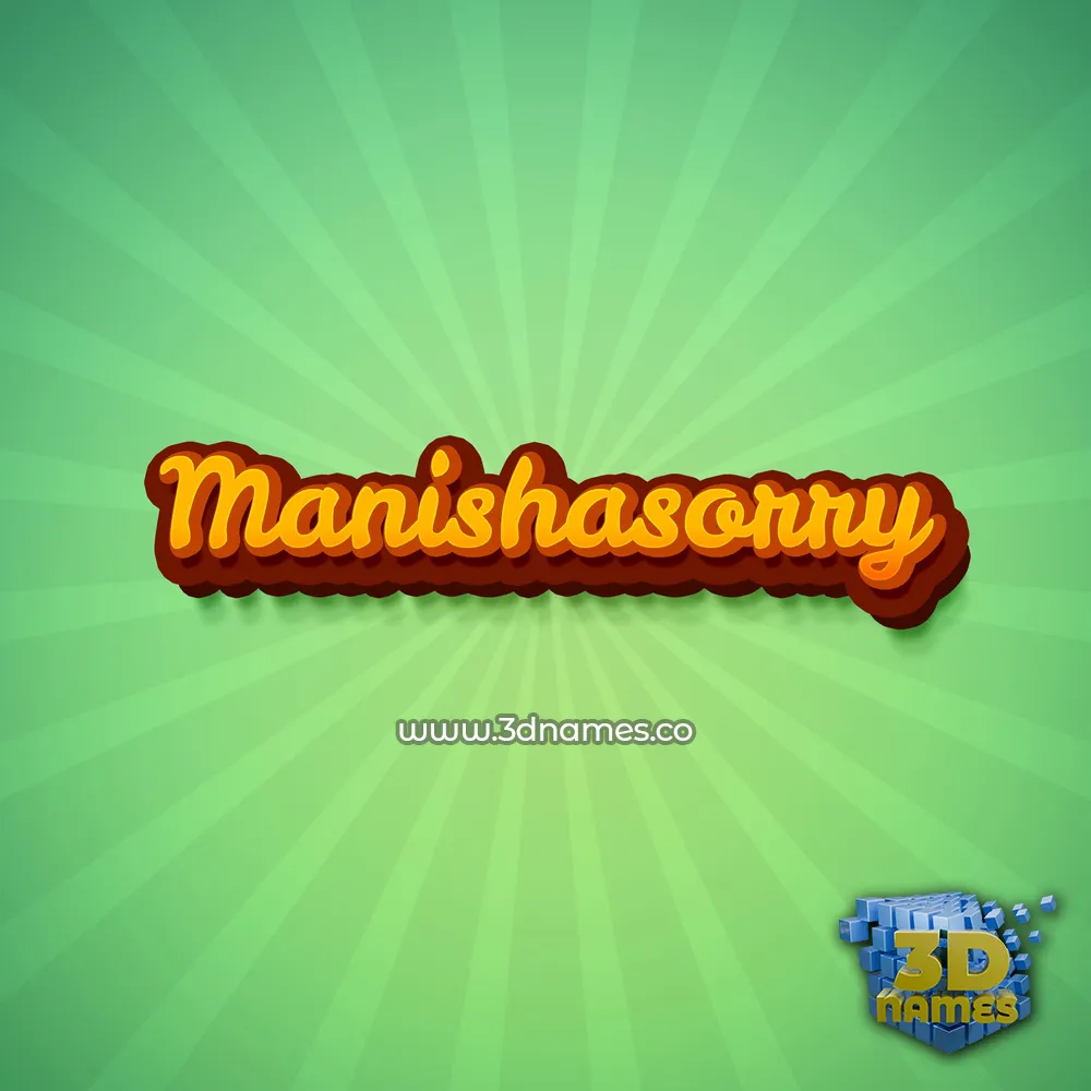 manishasorry in Green Rays style - 3D name wallpaper