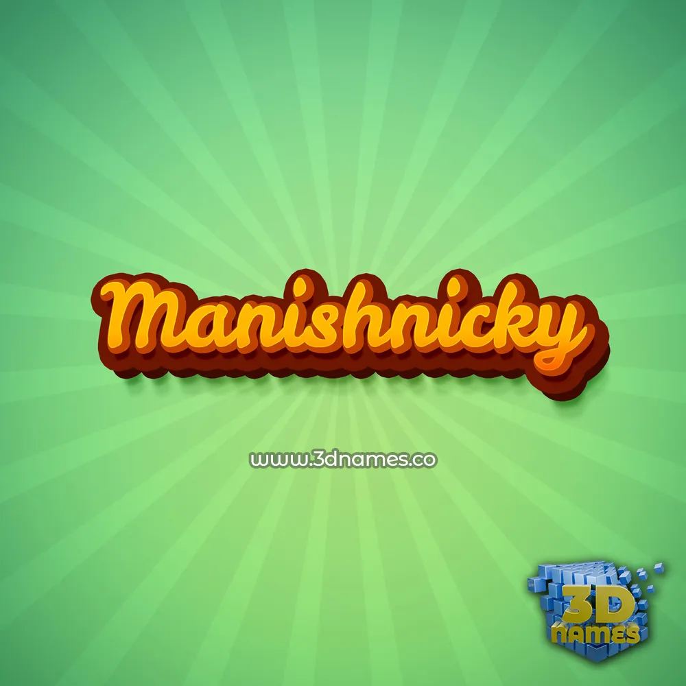 manishnicky in Green Rays style - 3D name wallpaper