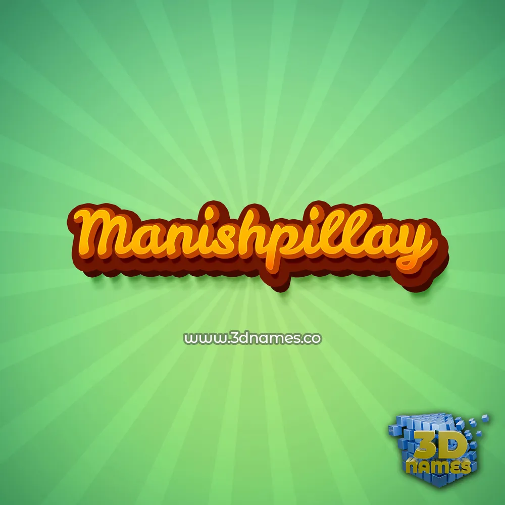 manishpillay in Green Rays style - 3D name wallpaper