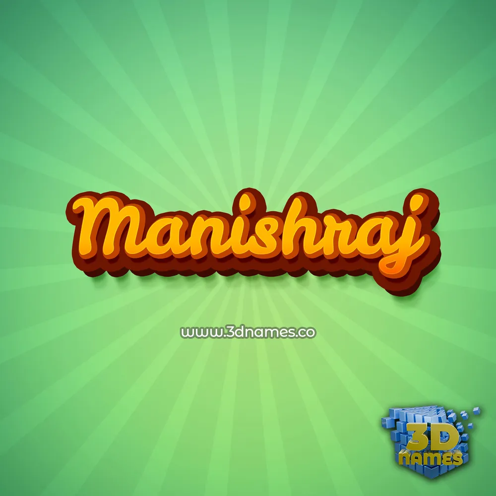 manishraj in Green Rays style - 3D name wallpaper