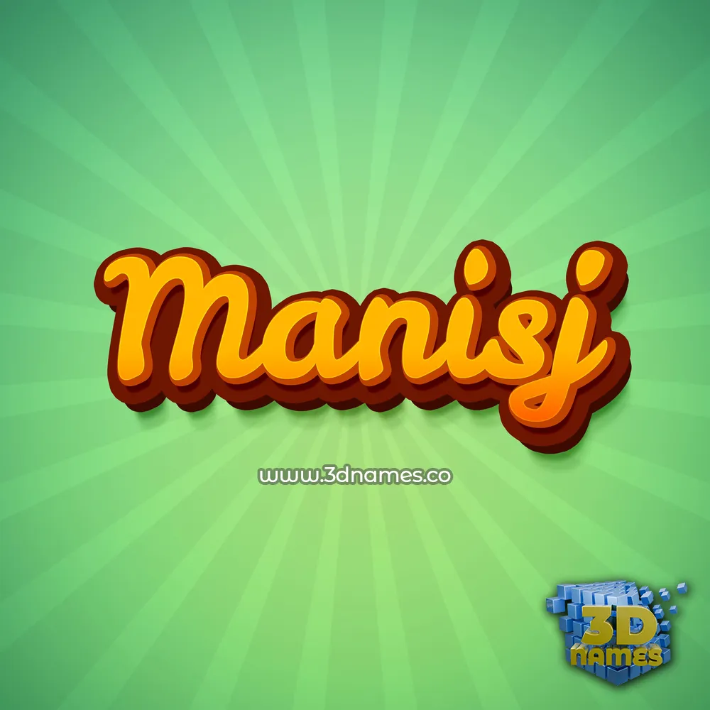 manisj in Green Rays style - 3D name wallpaper