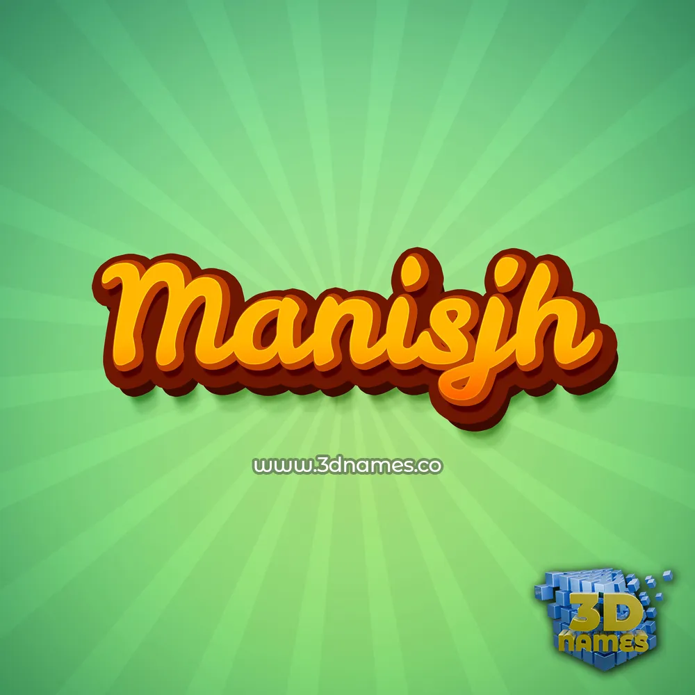 manisjh in Green Rays style - 3D name wallpaper