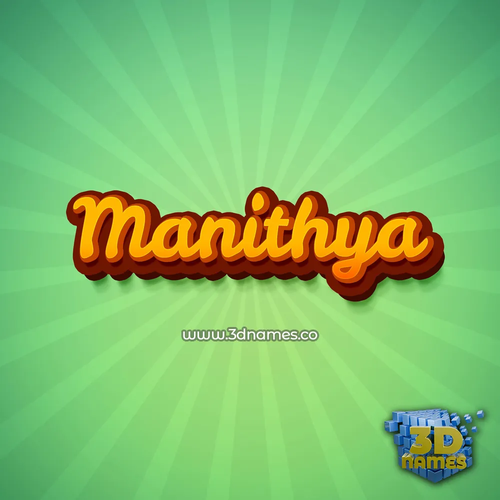 manithya in Green Rays style - 3D name wallpaper
