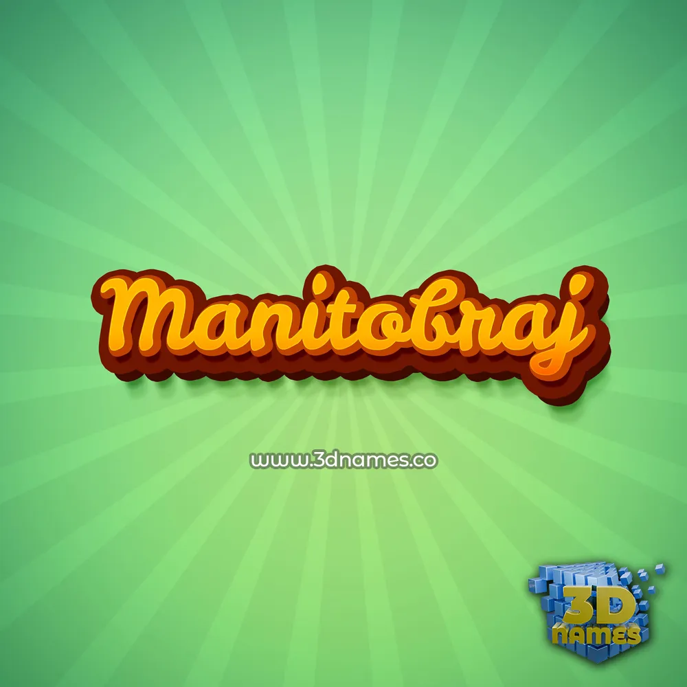 manitobraj in Green Rays style - 3D name wallpaper