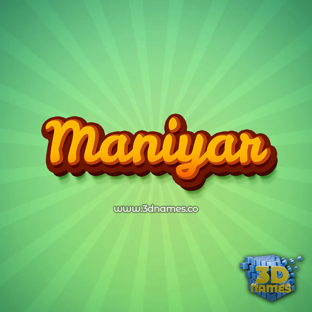 maniyar in Green Rays style - 3D name wallpaper