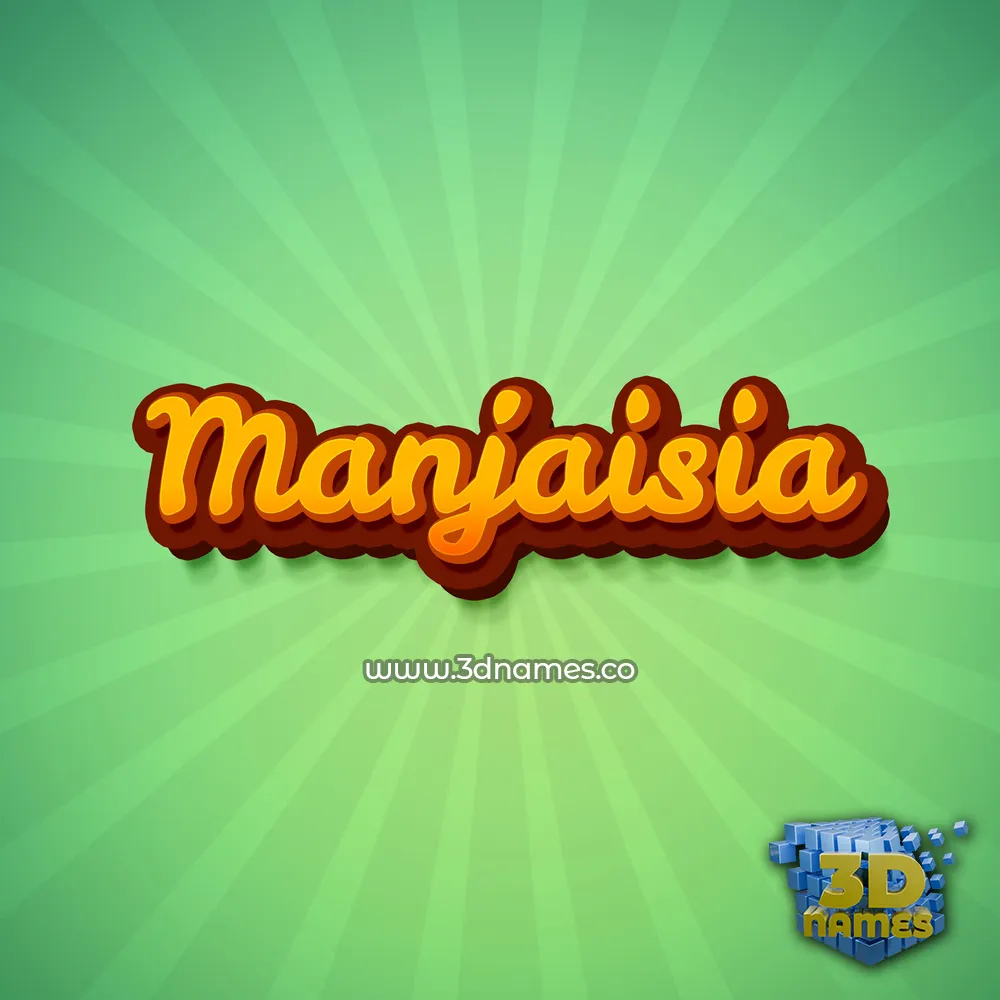 manjaisia in Green Rays style - 3D name wallpaper