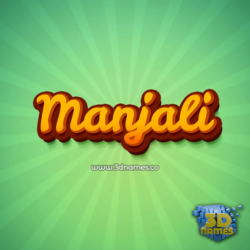 manjali in Green Rays style - 3D name wallpaper