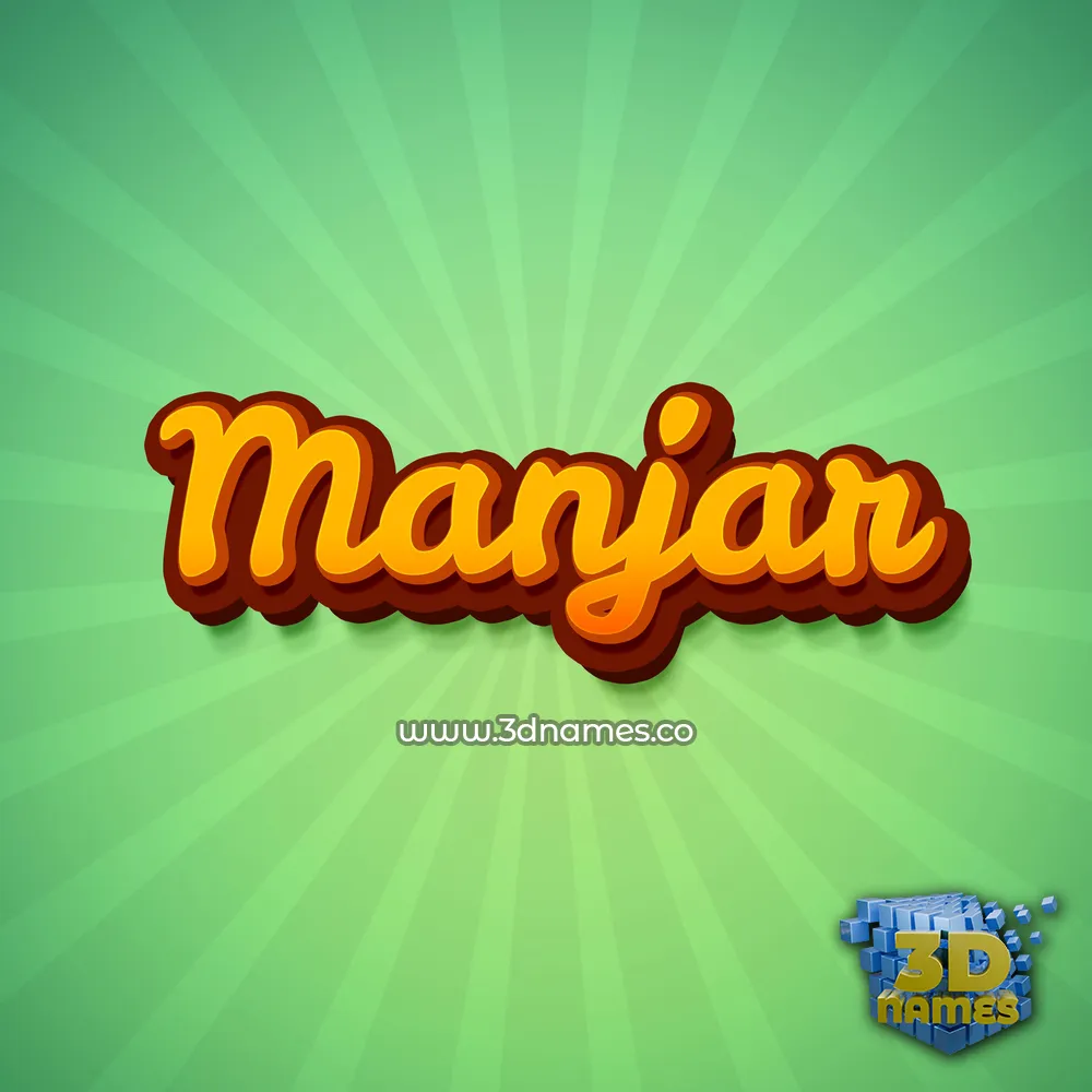 manjar in Green Rays style - 3D name wallpaper