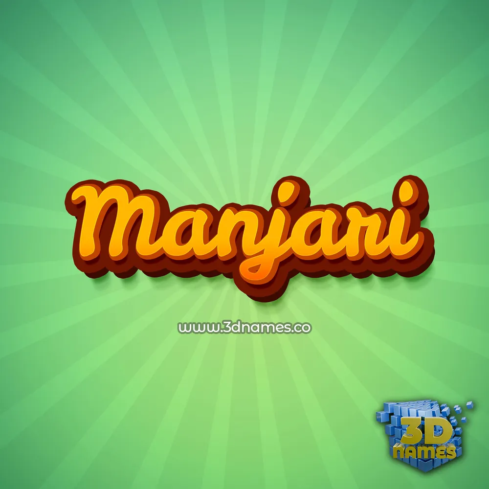 manjari in Green Rays style - 3D name wallpaper
