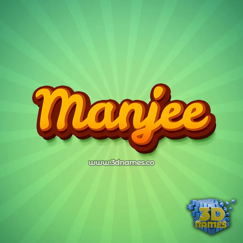 manjee in Green Rays style - 3D name wallpaper