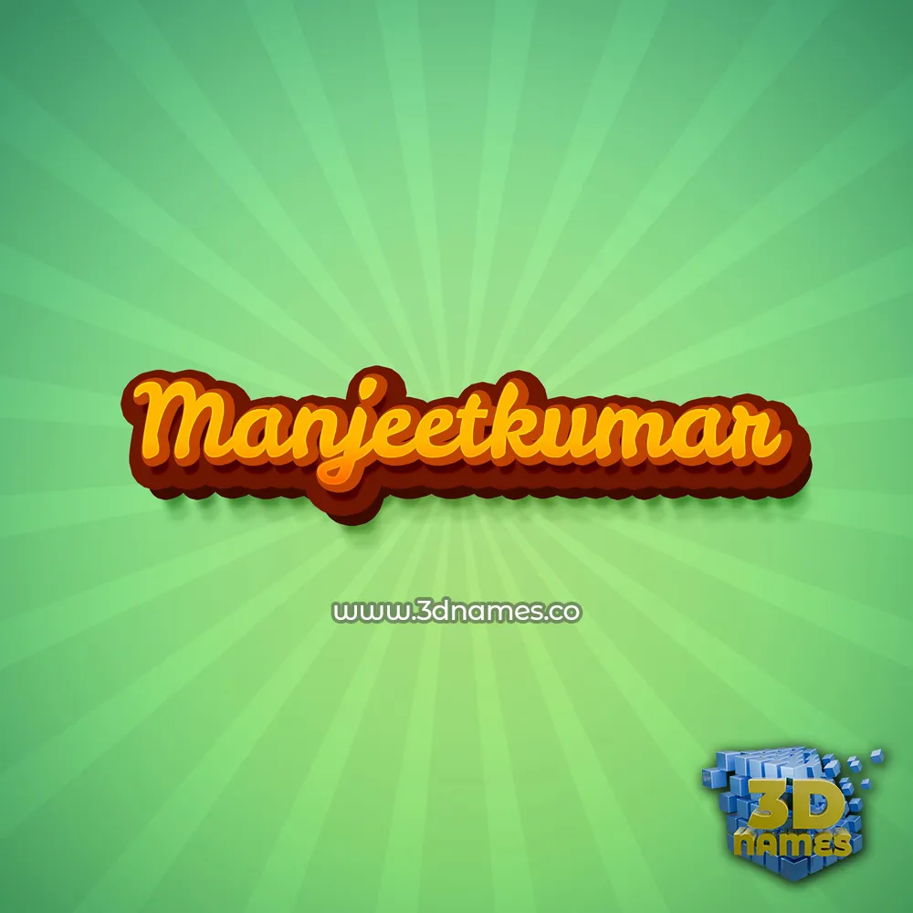 manjeetkumar in Green Rays style - 3D name wallpaper