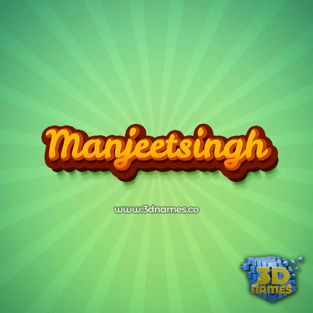 manjeetsingh in Green Rays style - 3D name wallpaper