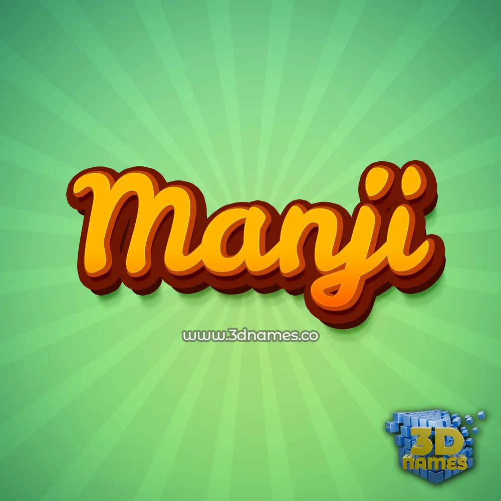 manji in Green Rays style - 3D name wallpaper