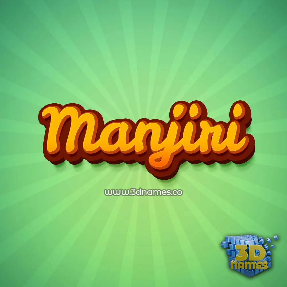 manjiri in Green Rays style - 3D name wallpaper
