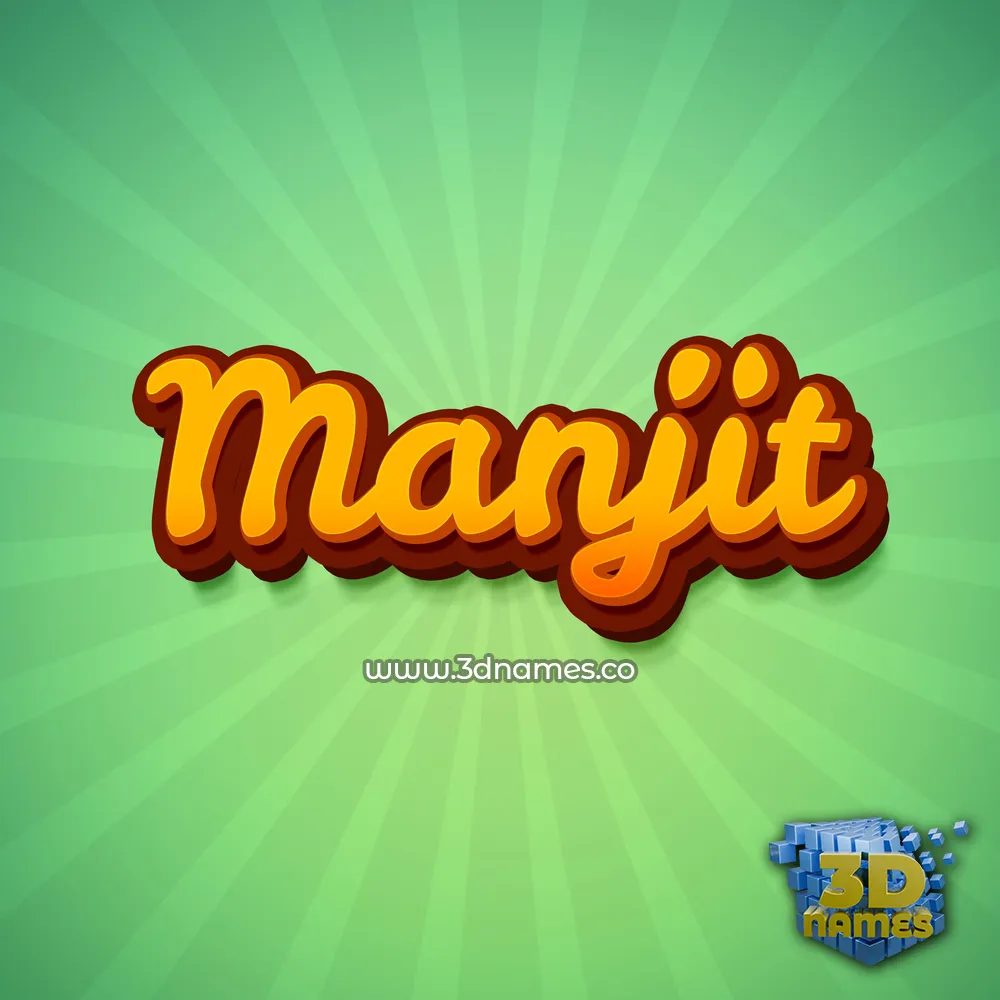 manjit in Green Rays style - 3D name wallpaper